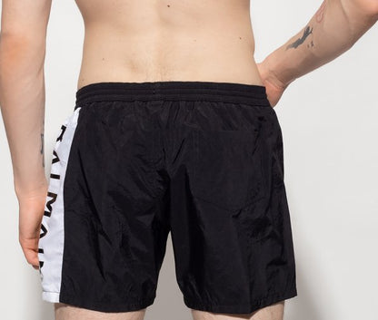 Balmain Side Band Logo Swim Short - Black - Escape Menswear