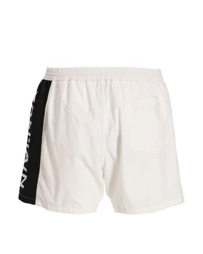 Balmain Side Band Logo Swim Short - White - Escape Menswear