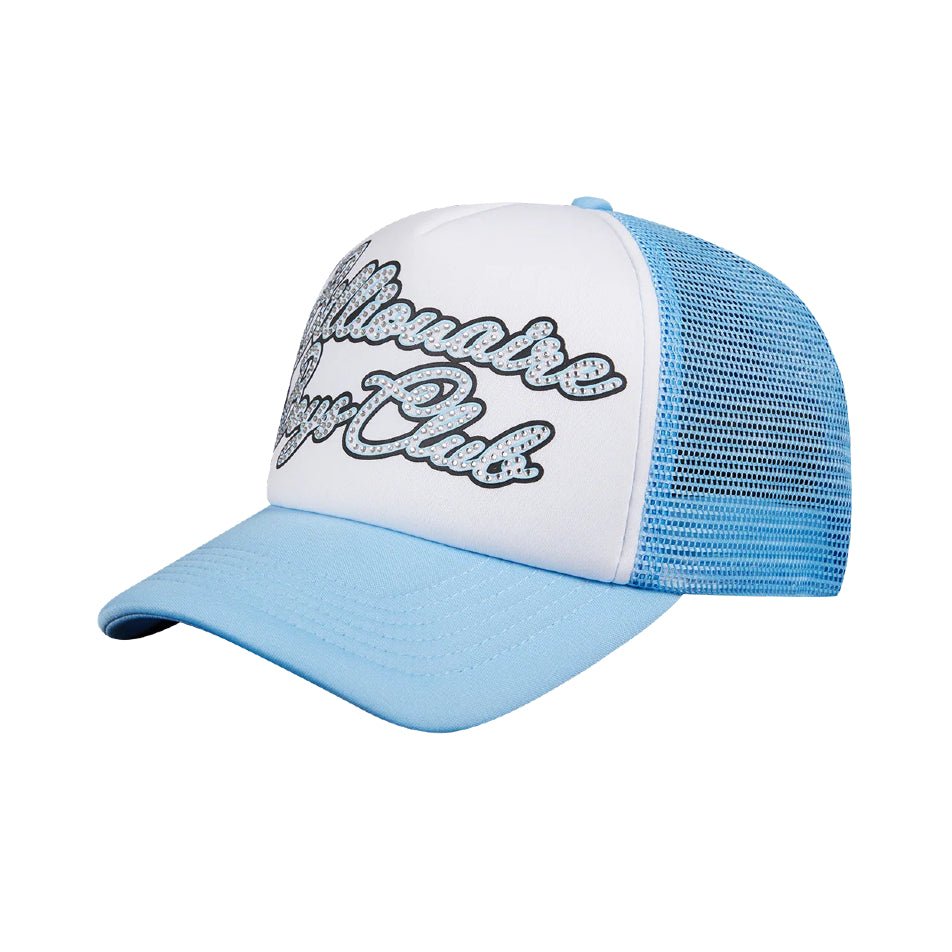 BBC Diamond Script Trucker Cap - Blue/White - Escape Menswear