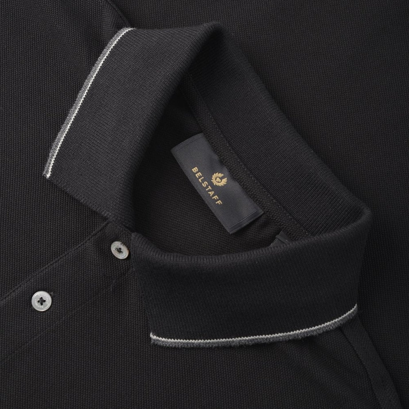 Belstaff Double Tipped Polo Shirt - Black - Escape Menswear