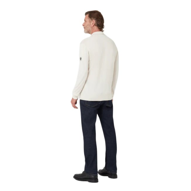 Belstaff Kyle Merino Wool Polo Shirt - Silver Birch - Escape Menswear