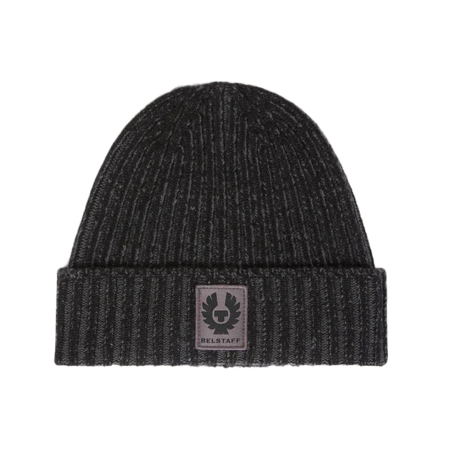 Belstaff Plated Watch Beanie - Black/Tornado Grey - Escape Menswear