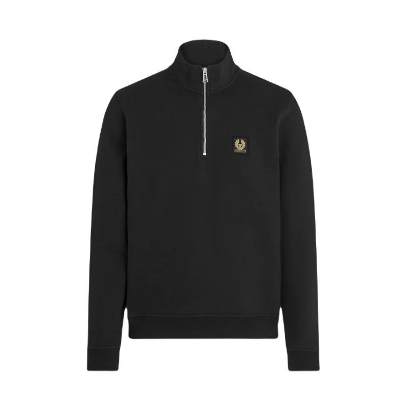 Belstaff Quarter Zip Sweatshirt - Black - Escape Menswear