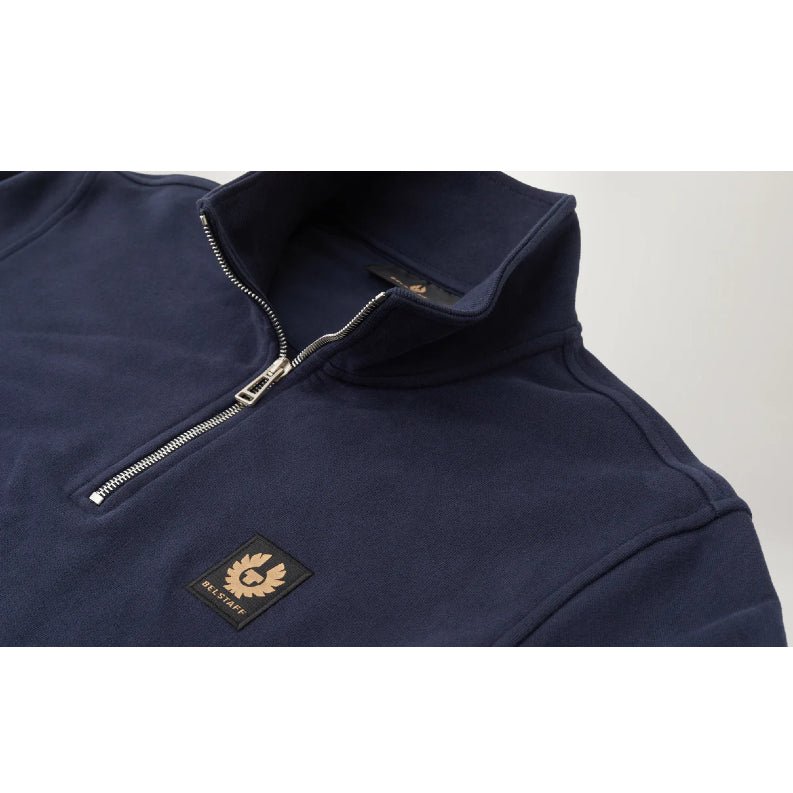 Belstaff Quarter Zip Sweatshirt - Dark Ink - Escape Menswear