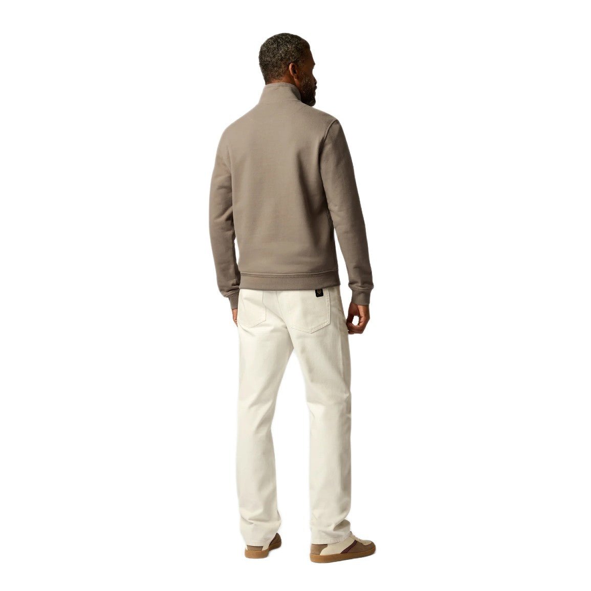 Belstaff Quarter Zip Sweatshirt - Dusty Taupe - Escape Menswear