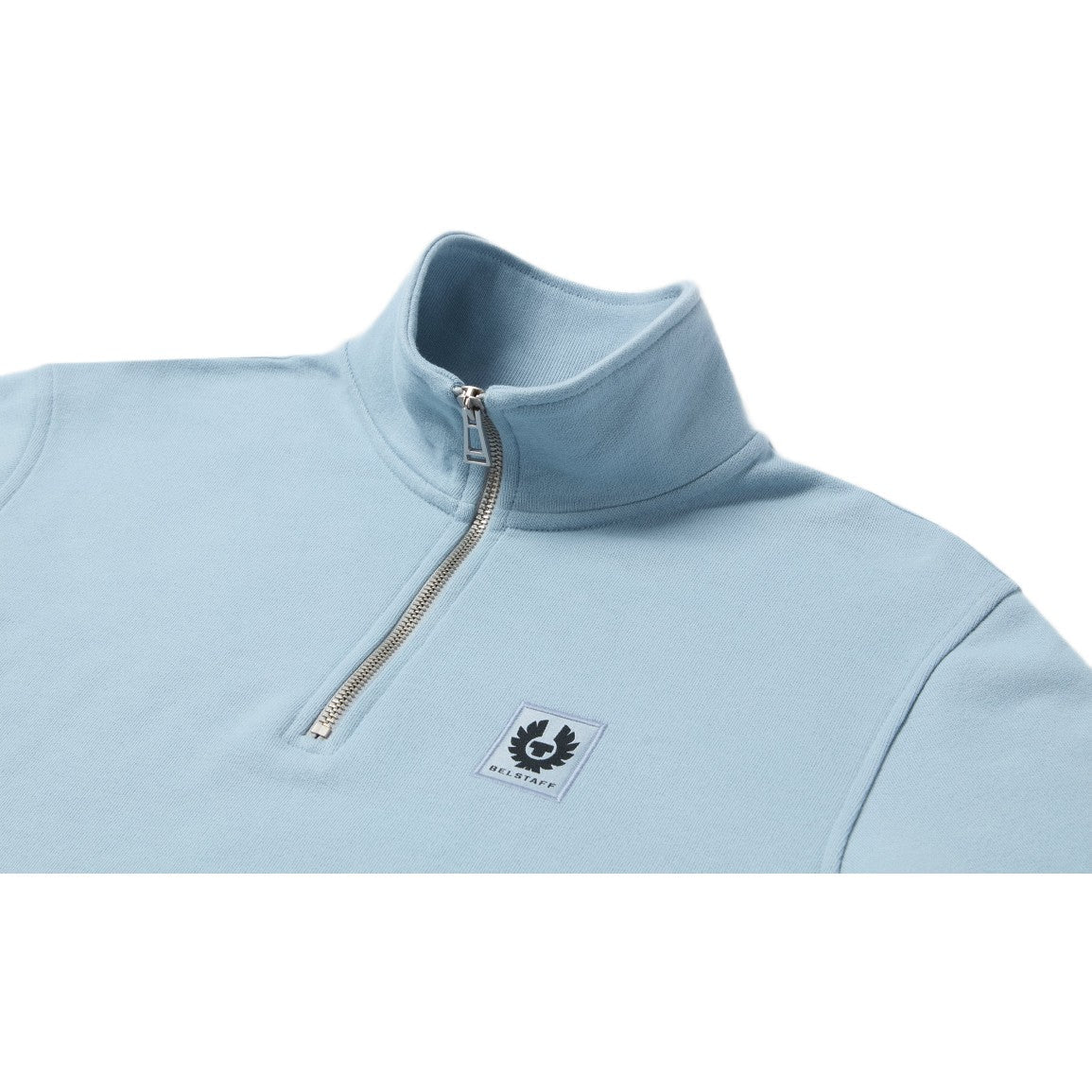 Belstaff Quarter Zip Sweatshirt - Mist Blue - Escape Menswear