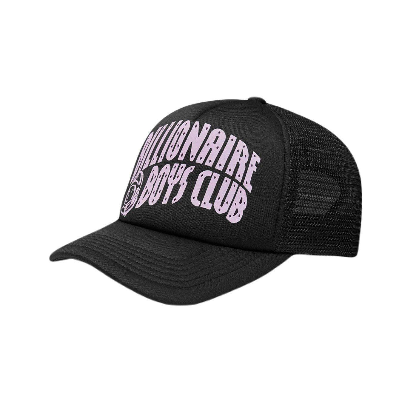 Billionaire Boys Club Arch Logo Trucker Cap - Black/Pink - Escape Menswear