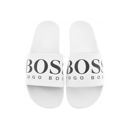 BOSS Green Solar Sliders - 100 White - Escape Menswear