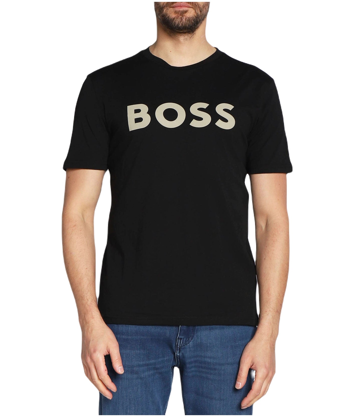 Boss Orange 50481923 Thinking1 T-Shirt - 001 Black - Grey - Escape Menswear