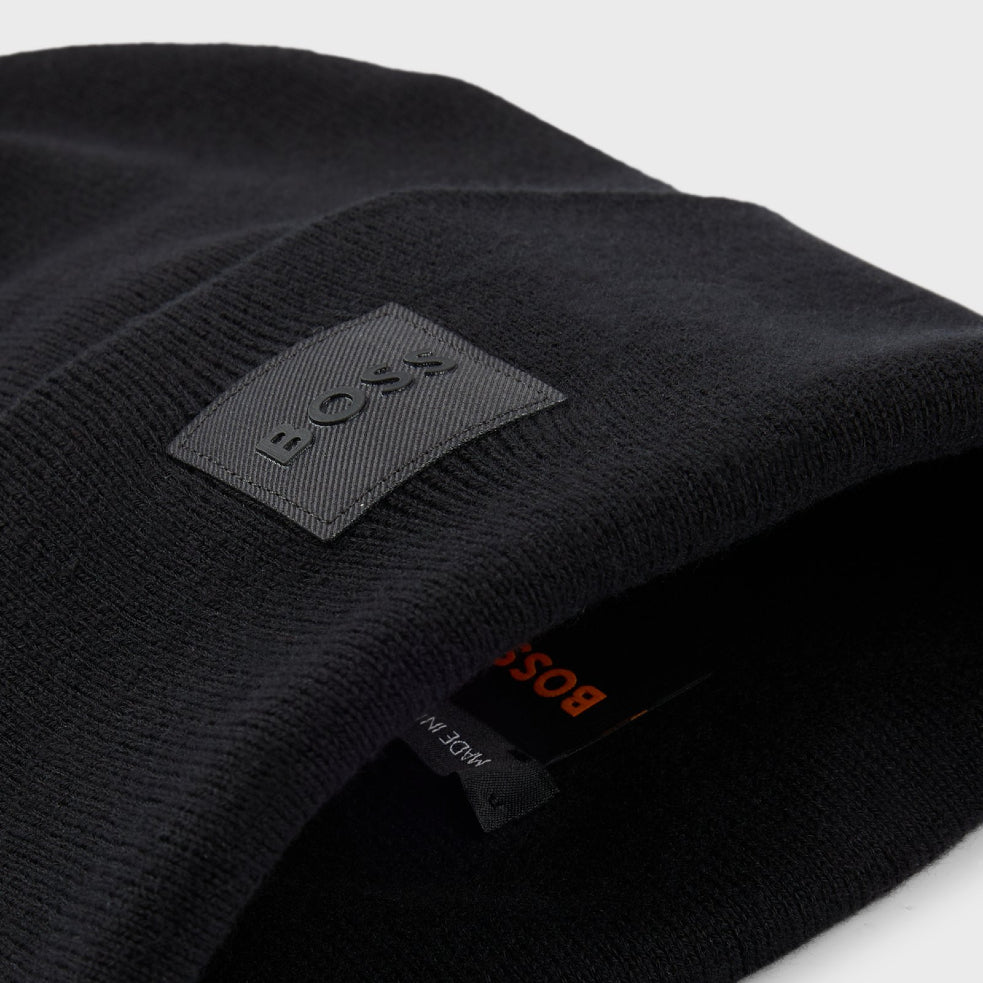 Boss Orange Fantastico Beanie - 001 Black - Escape Menswear