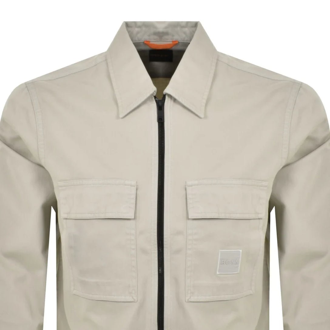 BOSS Orange Lovel Zip Overshirt - 271 Light Beige - Escape Menswear