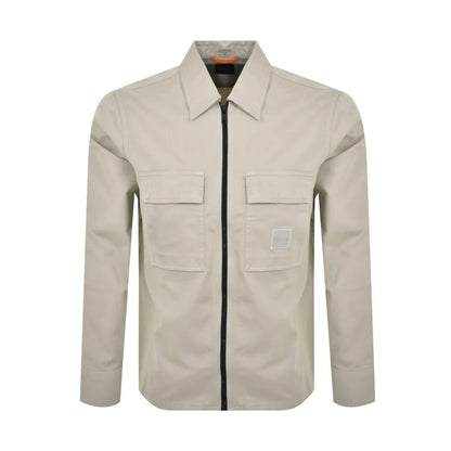 BOSS Orange Lovel Zip Overshirt - 271 Light Beige - Escape Menswear