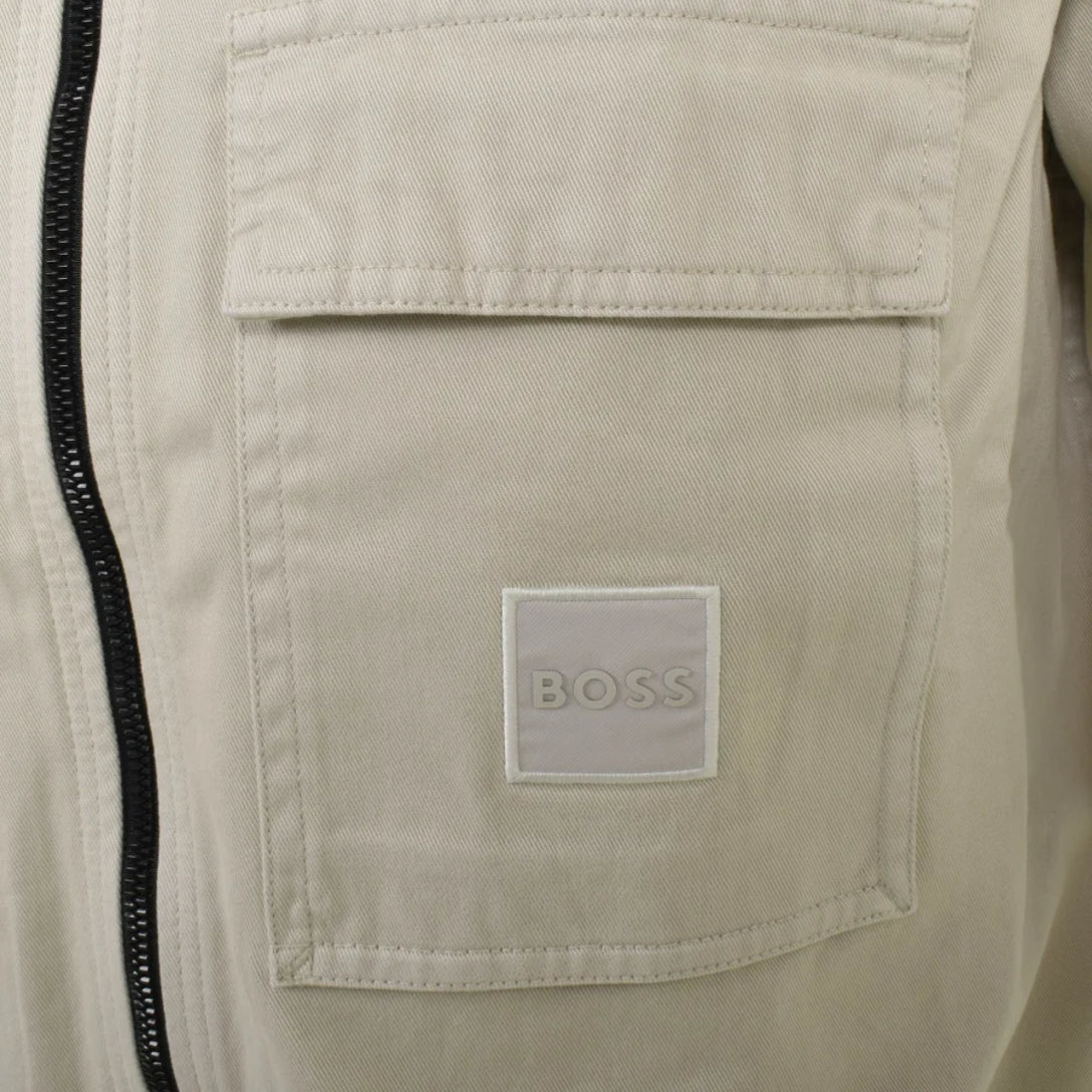 BOSS Orange Lovel Zip Overshirt - 271 Light Beige - Escape Menswear