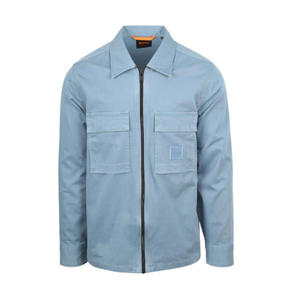 BOSS Orange Lovel Zip Overshirt - 472 Blue - Escape Menswear