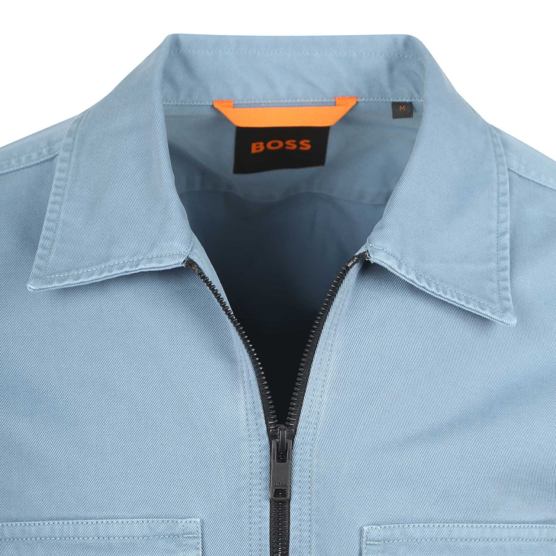 BOSS Orange Lovel Zip Overshirt - 472 Blue - Escape Menswear