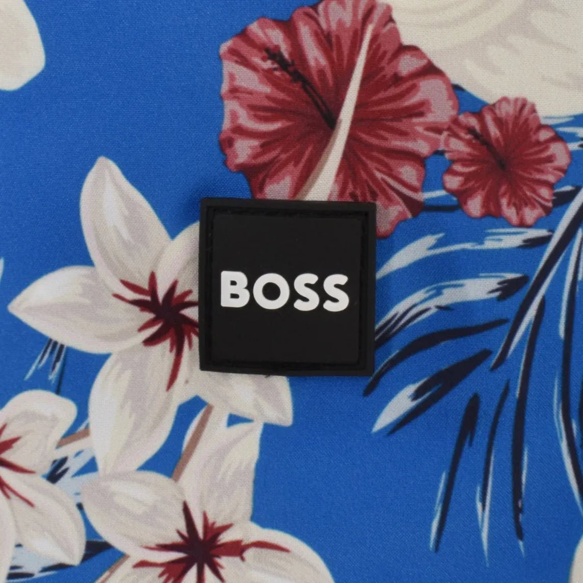 Boss Short Sleeve Beach Shirt - Blue 423 - Escape Menswear
