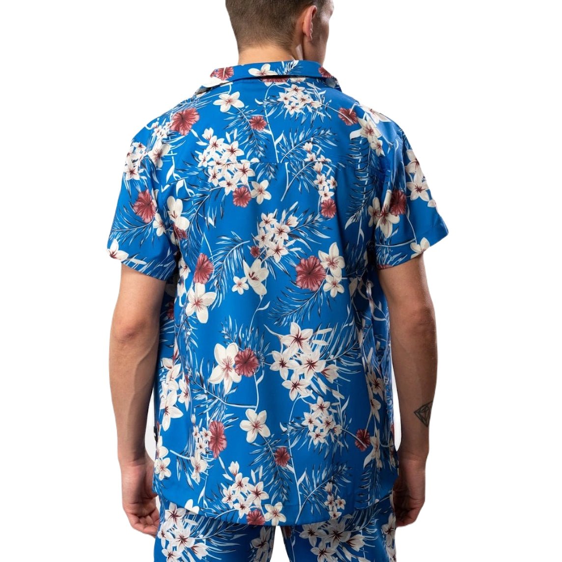 Boss Short Sleeve Beach Shirt - Blue 423 - Escape Menswear