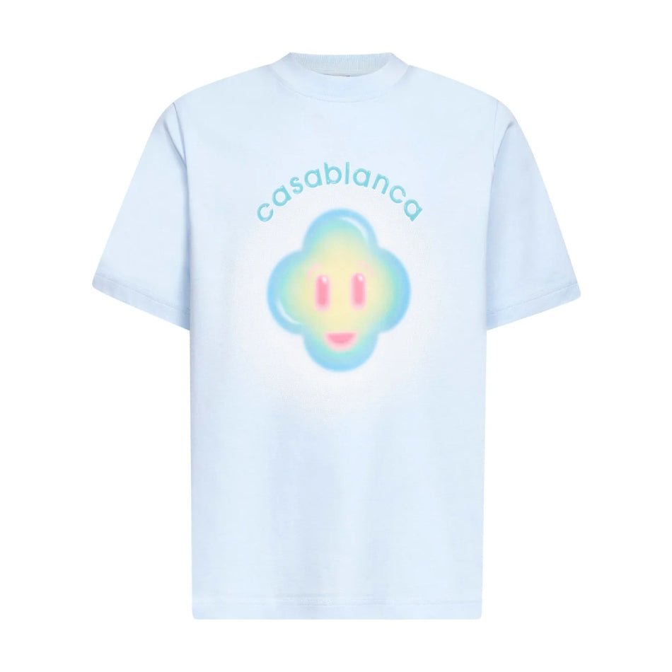 Casablanca Airbrush Smiley T-Shirt - 09 Blue - Escape Menswear