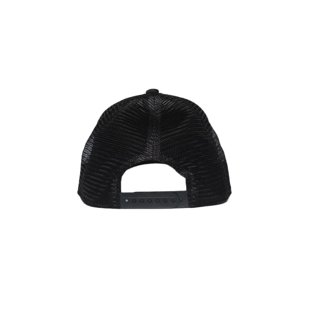 Christian Rose Private Plate Trucker Cap - Black/Gold - Escape Menswear