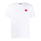 Comme des Garçons Play Heart Logo T-Shirt - White - Escape Menswear