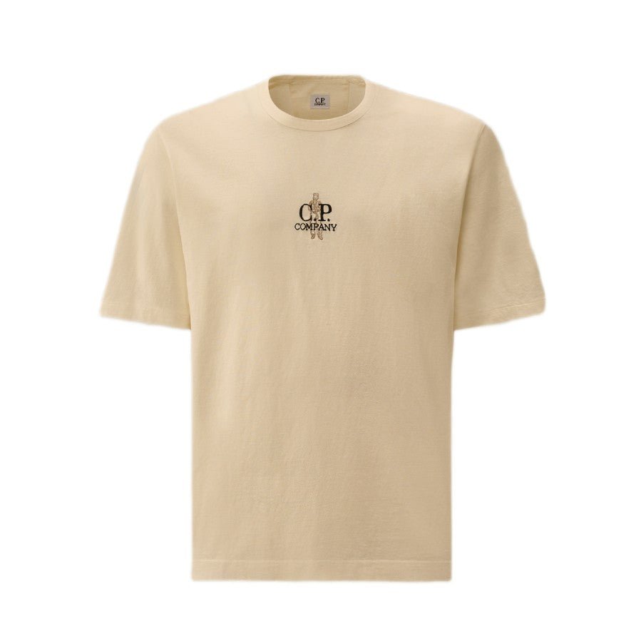 CP Company 1020 Jersey Embroidary T-Shirt - 103 Gauze White - Escape Menswear