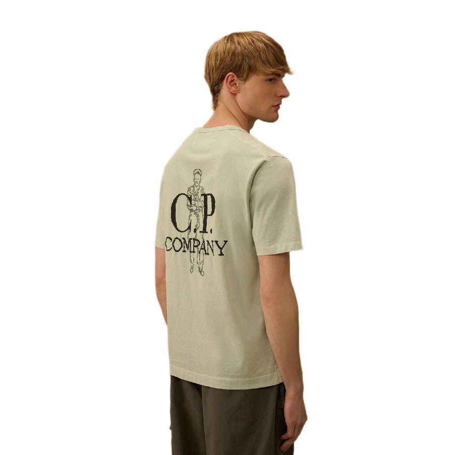 CP Company 1020 Jersey Embroidary T-Shirt - 804 Misty Blue - Escape Menswear