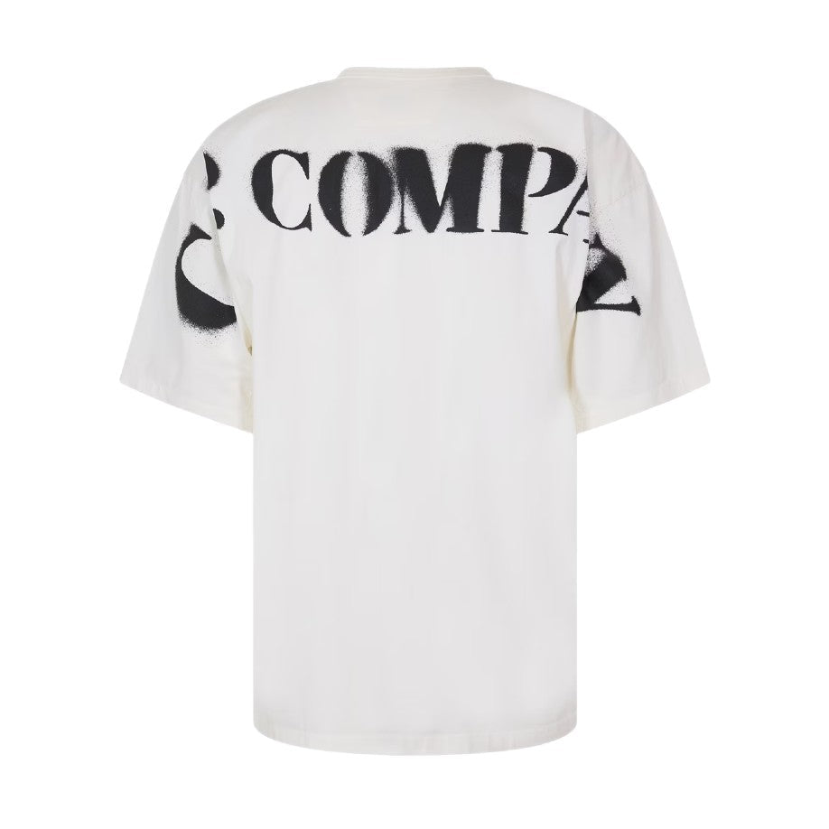 CP Company 1020 Jersey Stencil T-Shirt - 103 Gauze White - Escape Menswear