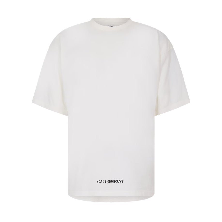 CP Company 1020 Jersey Stencil T-Shirt - 103 Gauze White - Escape Menswear