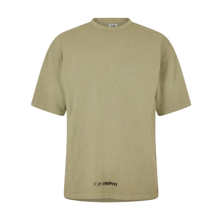 CP Company 1020 Jersey Stencil T-Shirt - 610 Moss Gray Green - Escape Menswear