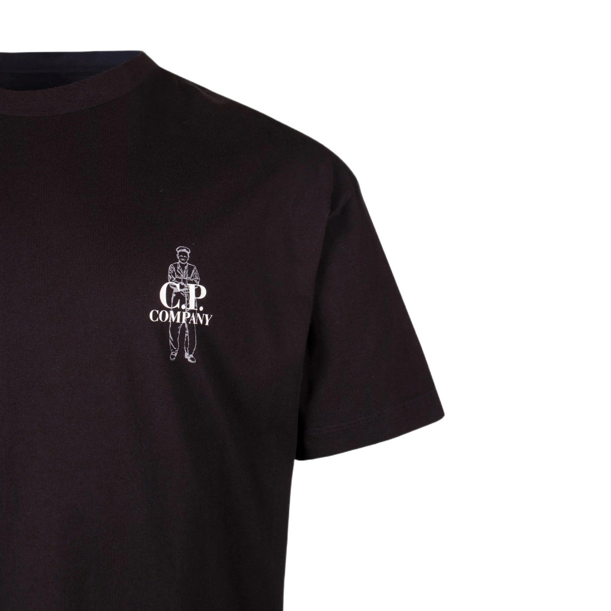 CP Company 30/1 Jersey Comfort Logo T-Shirt - 888 Total Eclipse - Escape Menswear