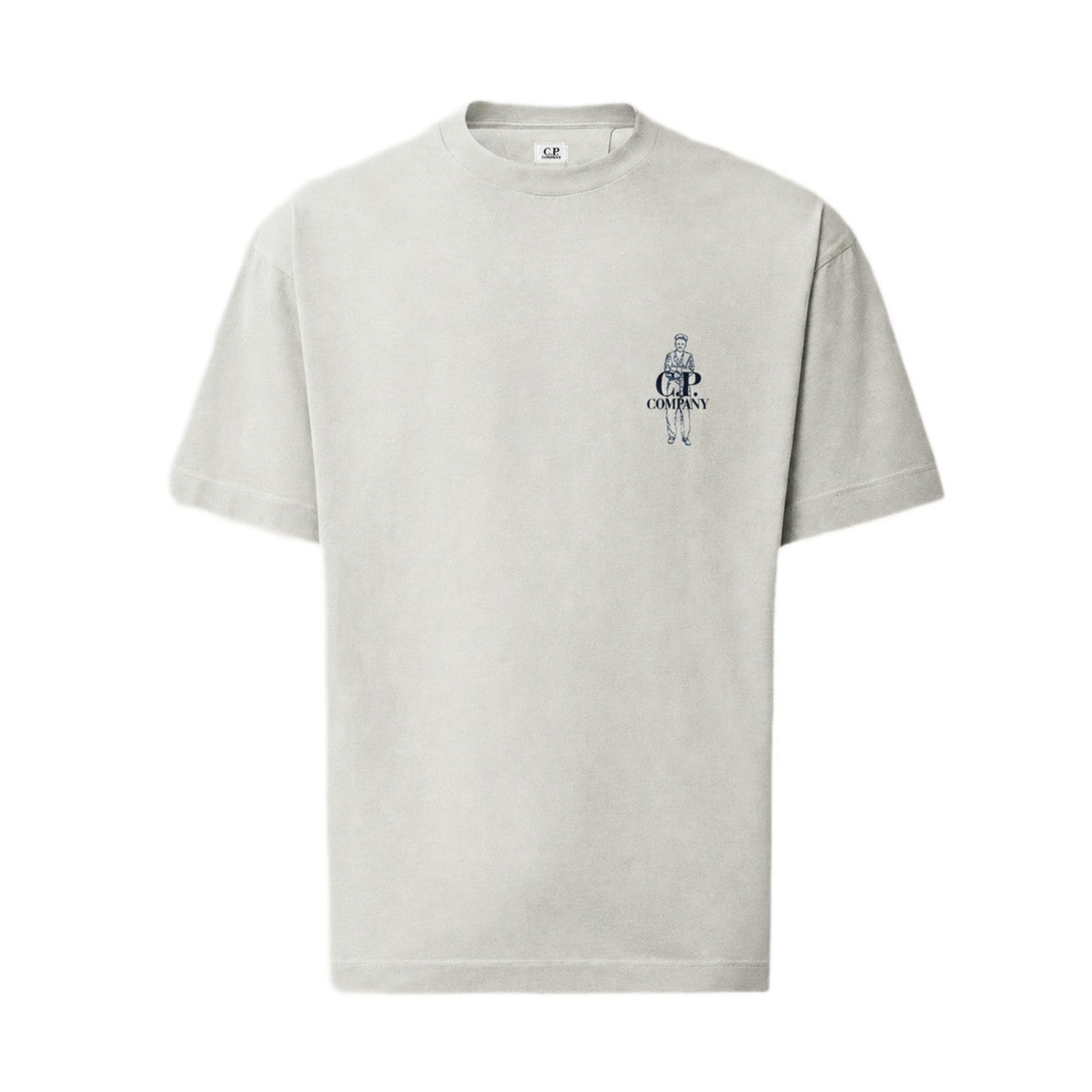 CP Company 30/1 Jersey Comfort Logo T-Shirt - 936 Flint Grey - Escape Menswear
