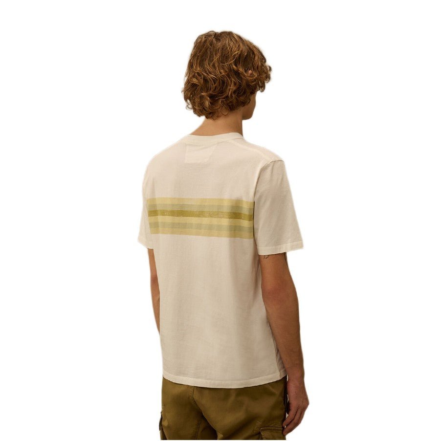 CP Company 30/1 Jersey Striped T-Shirt - 103 Gauze White - Escape Menswear