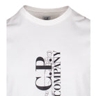 CP Company 30/1 Short Sleeve Printed T-Shirt - 103 Gauze White - Escape Menswear