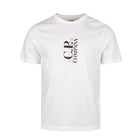 CP Company 30/1 Short Sleeve Printed T-Shirt - 103 Gauze White - Escape Menswear