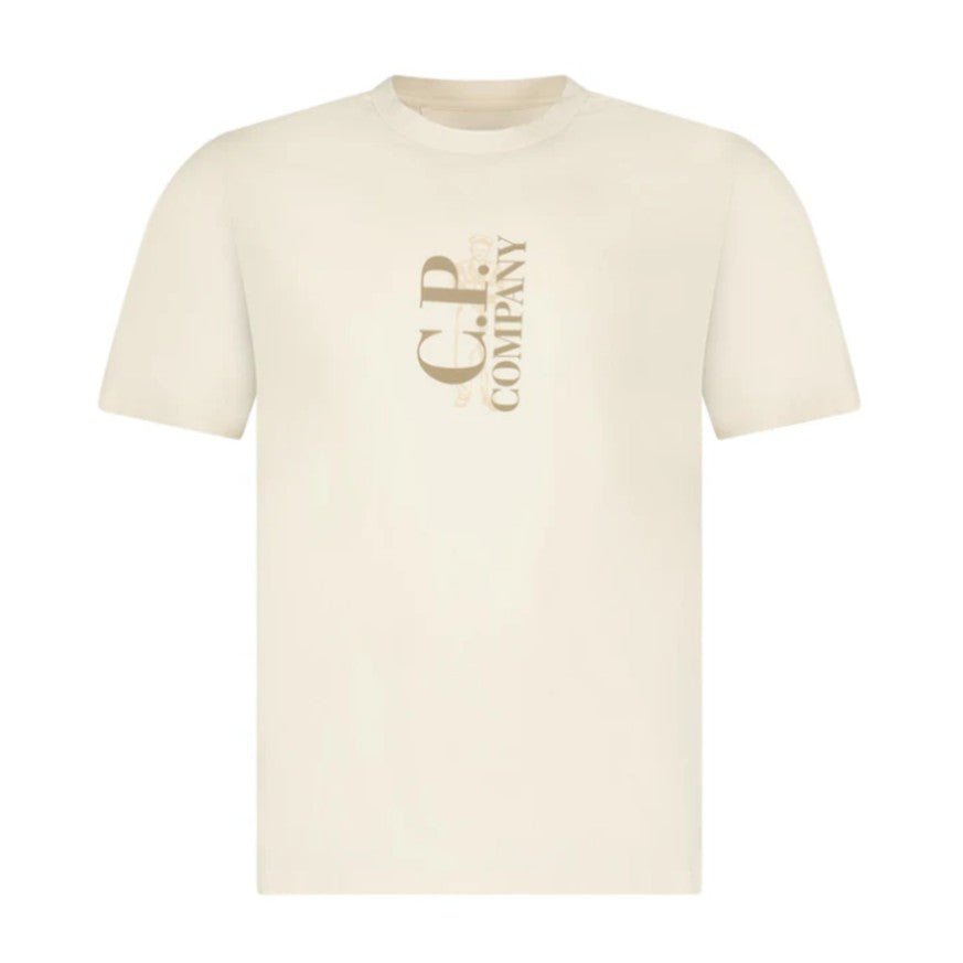 CP Company 30/1 Short Sleeve Printed T-Shirt - 114 Frozen White - Escape Menswear