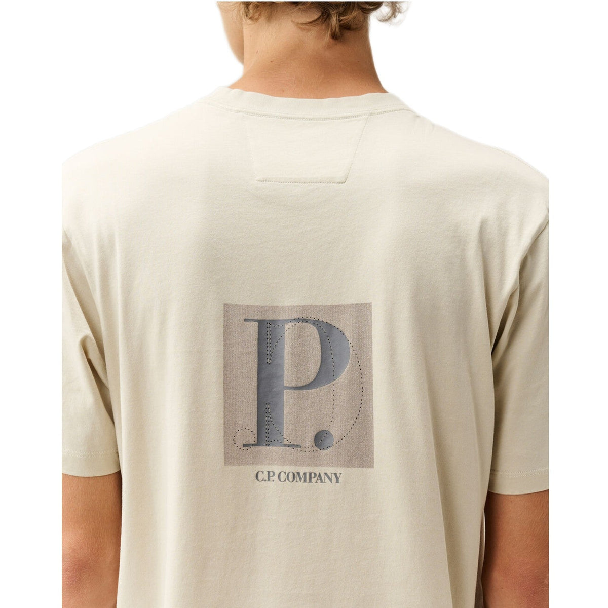 CP Company Chest-Back Logo T-Shirt - 120 Silver Birch - Escape Menswear