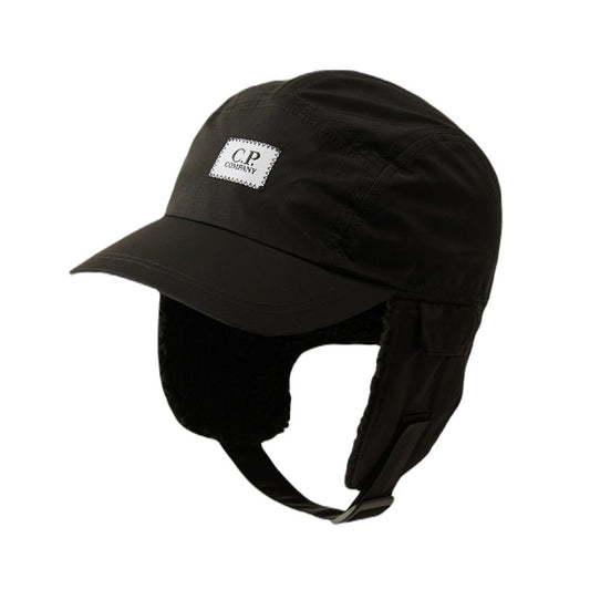 C.P. Company Chrome - R Earflap Cap - 999 Black - Escape Menswear