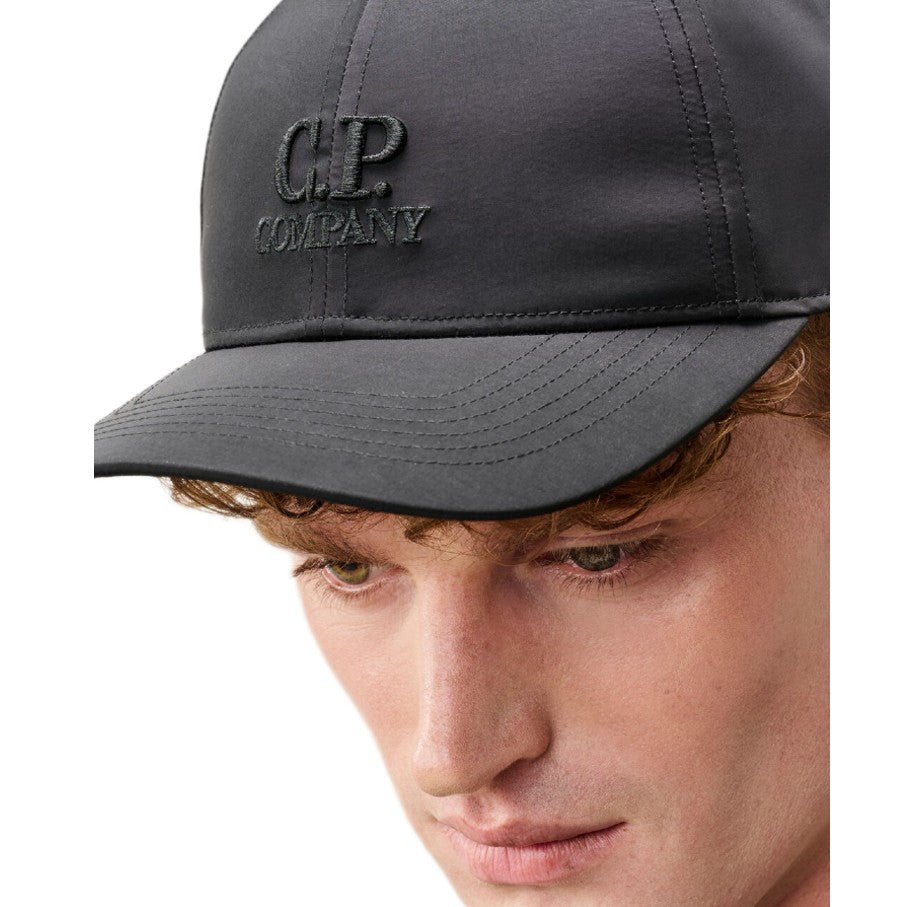 CP Company Chrome-R Logo Cap - 999 Black - Escape Menswear