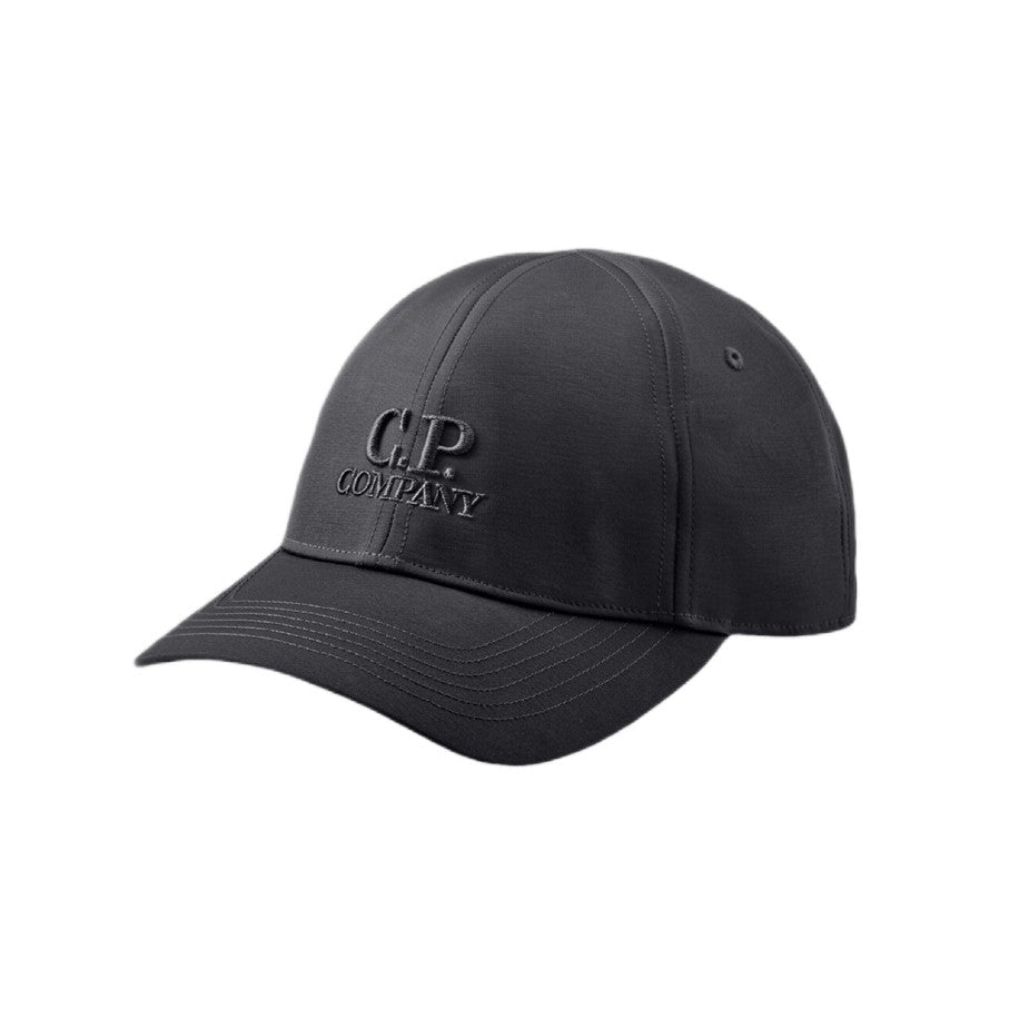 CP Company Chrome-R Logo Cap - 999 Black - Escape Menswear