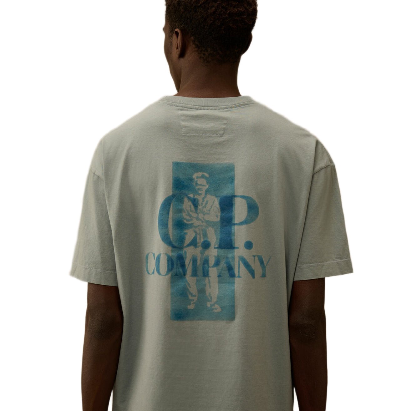 CP Company Comfort Logo T-Shirt - 809 Silver Blue - Escape Menswear
