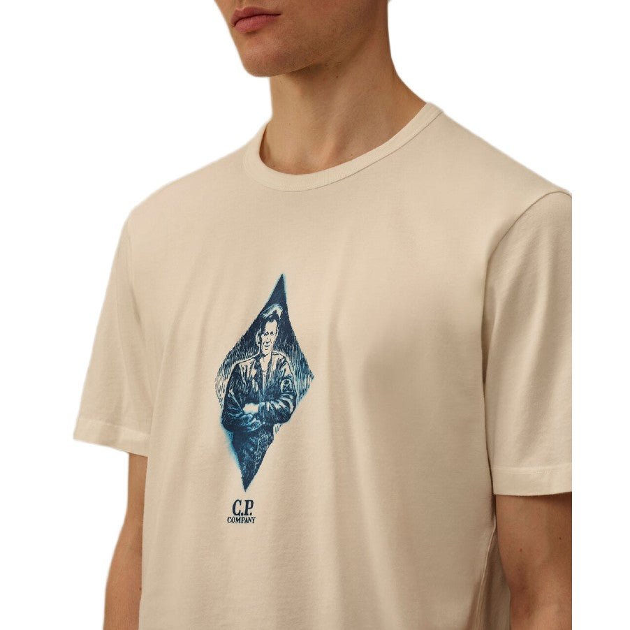 CP Company Compact Jersey British Sailor T-Shirt - 103 Gauze White - Escape Menswear