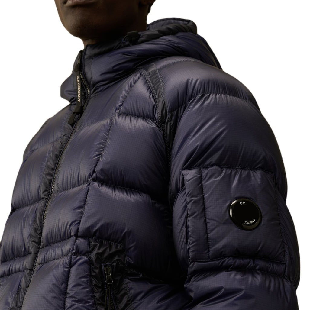 C.P. Company D.D. Shell Hooded Jacket - 887 Estate Blue - Escape Menswear