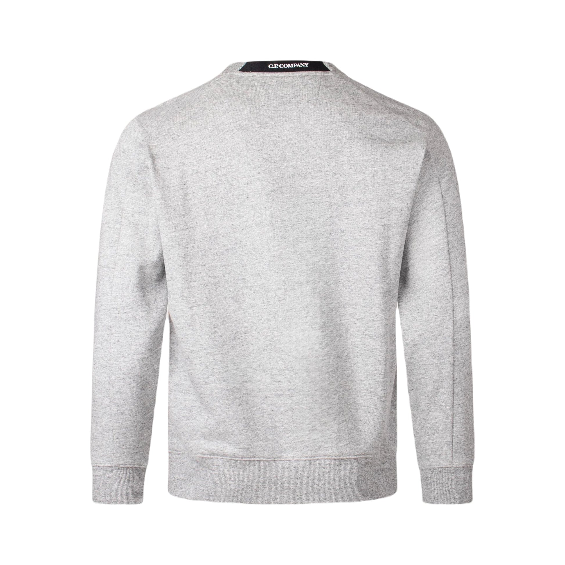 C.P. Company Diagonal Fleece Lens Sweatshirt - Grey Melange - Escape Menswear