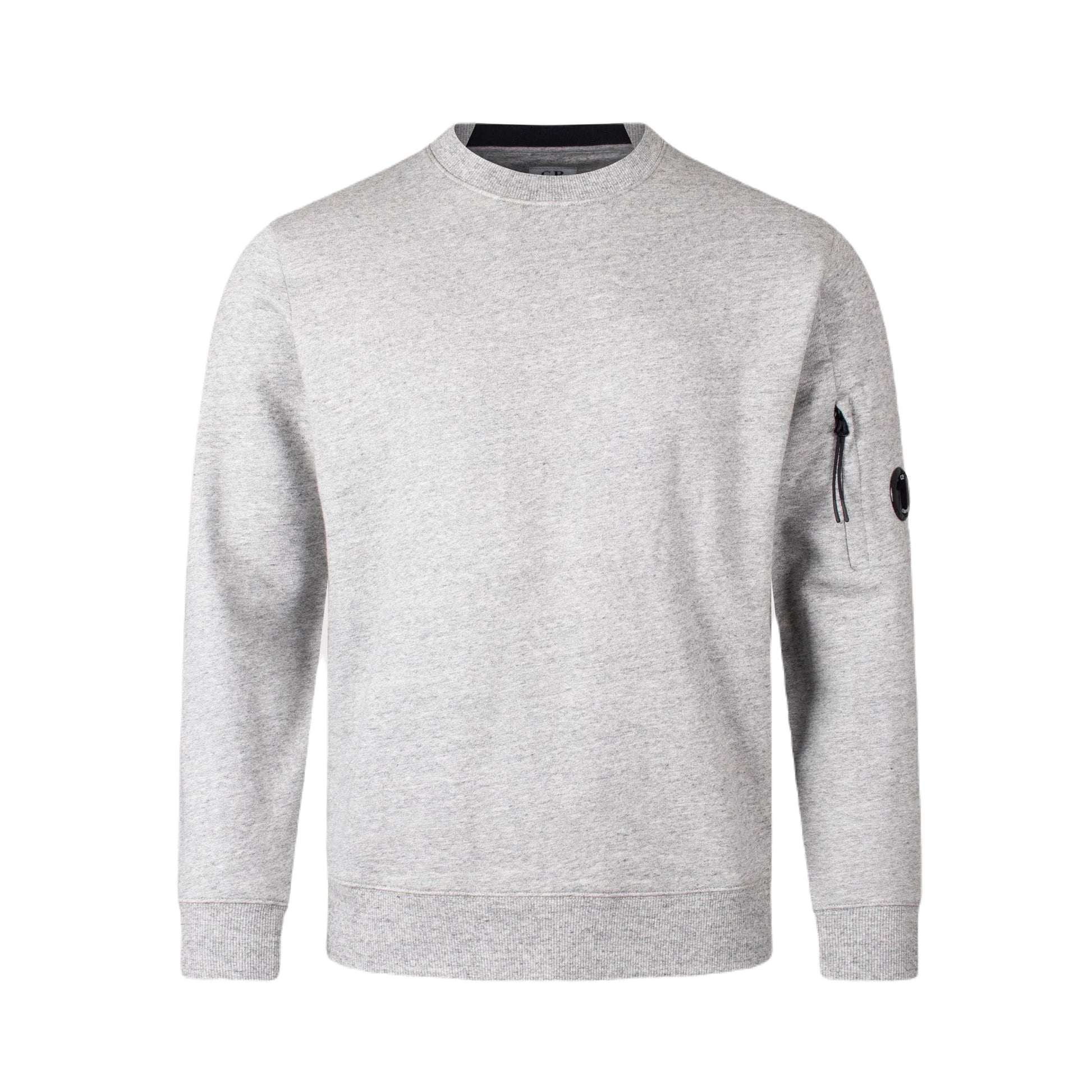 C.P. Company Diagonal Fleece Lens Sweatshirt - Grey Melange - Escape Menswear