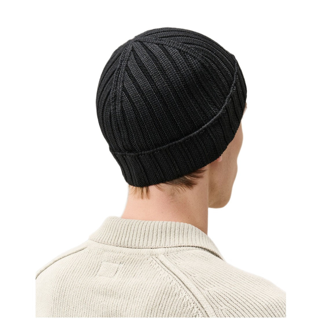 CP Company Extrafine Merino Wool Beanie - 999 Black - Escape Menswear