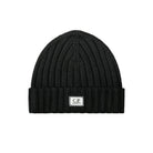 CP Company Extrafine Merino Wool Beanie - 999 Black - Escape Menswear
