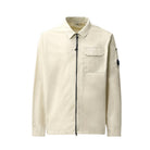 CP Company Gabardine Lens Zip Overshirt - 120 Silver Birch - Escape Menswear