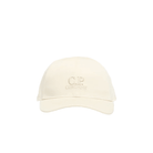 CP Company Gabardine Logo Cap - 114 Frozen White - Escape Menswear