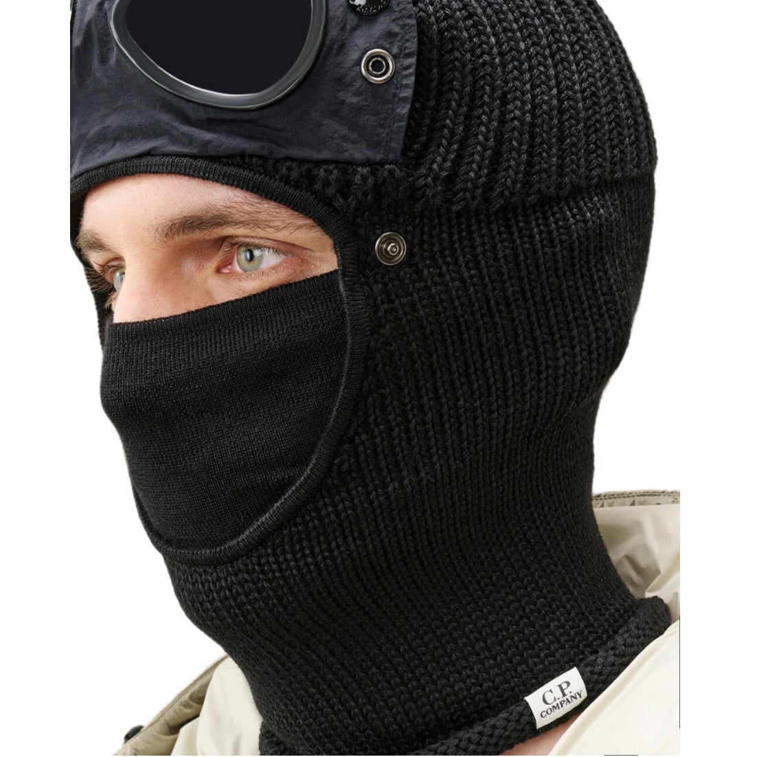 CP Company Goggle Merino Wool Balaclava - 999 Black - Escape Menswear