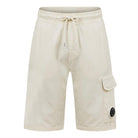 CP Company Light Fleece Cargo Shorts - 114 Frozen White - Escape Menswear